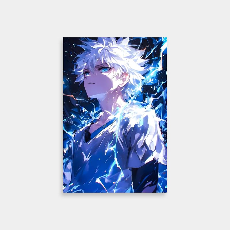 Killua Zoldyck Neon Poster - Hunter x Hunter Wall Decor