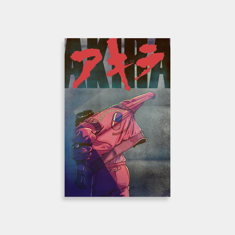 Tetsuo Akira Poster - Cyberpunk Back View Art