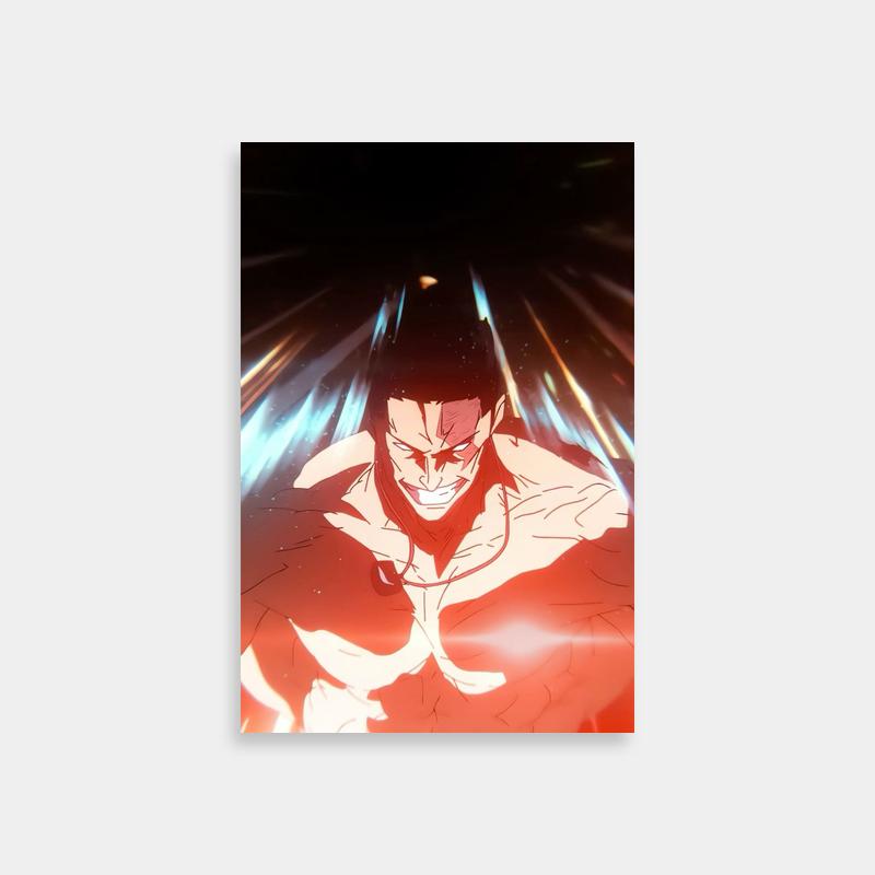 Aoi Todo Jujutsu Kaisen Red-Haired Character Poster - Glowing Background