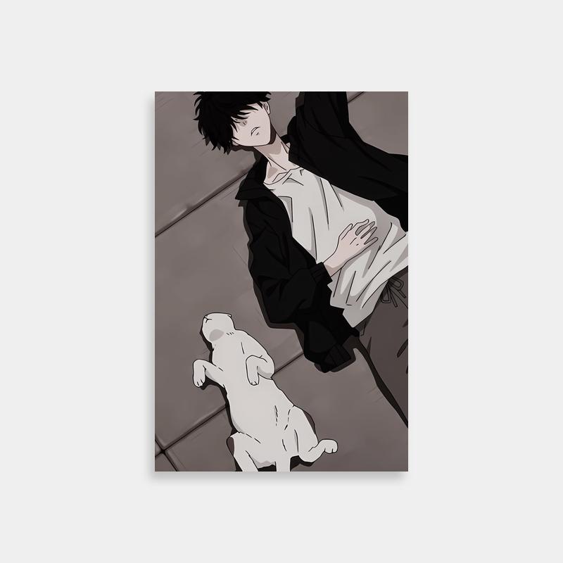 Kyon Haruhi Suzumiya Poster - Man with White Dog