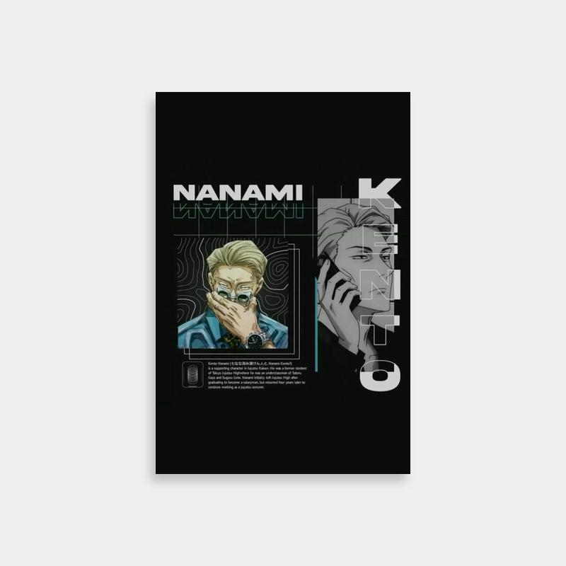 Kento Nanami Jujutsu Kaisen Poster - Glasses & Namami Text Art
