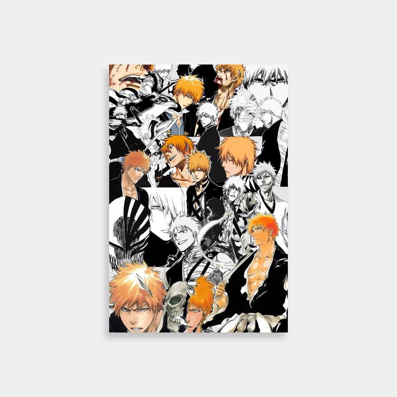 Ichigo Kurosaki Orange Hair Black Clothes Anime Poster