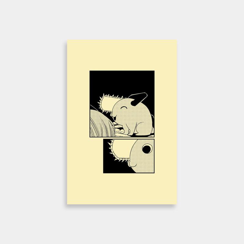 Pochita Chainsaw Man Poster - Cartoon Mouse and Animal Scene Art