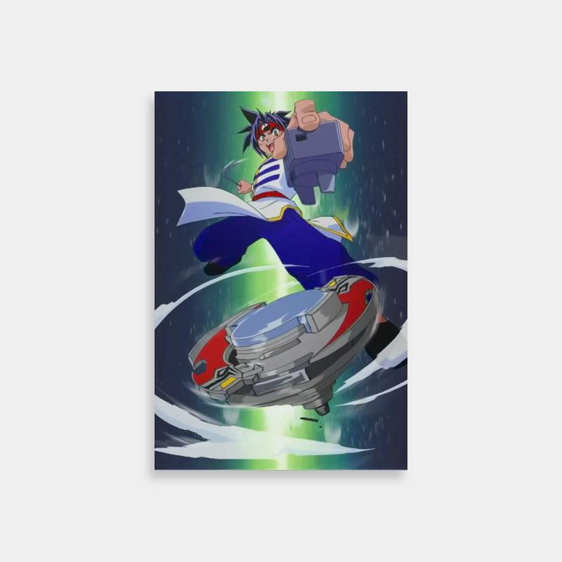 Ray Kon Beyblade Anime Poster - Flying Action Scene