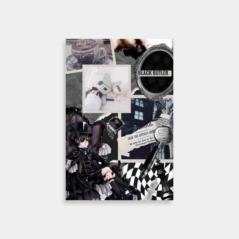 Black & White Collage Poster - Black Butler Anime Art