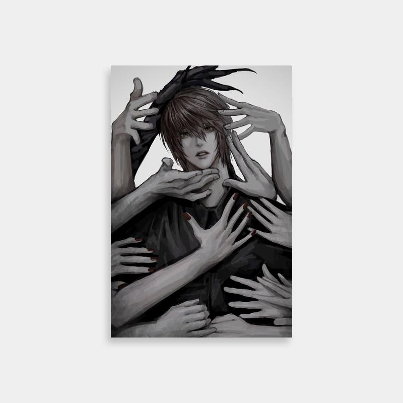 Light Yagami Death Note Poster - Intense Character Interaction