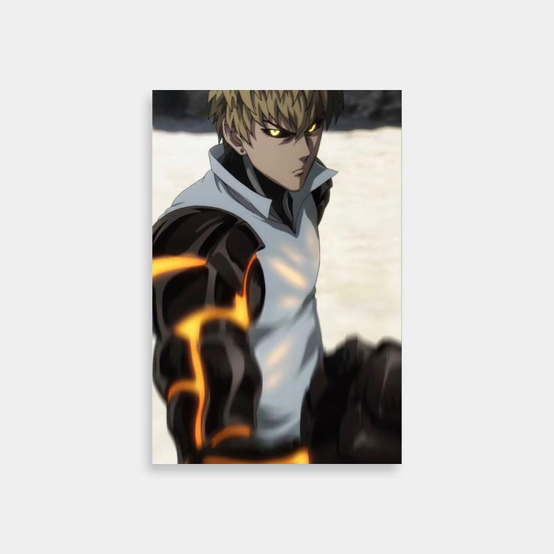 Genos One Punch Man Poster - Blonde Anime Character in Snow