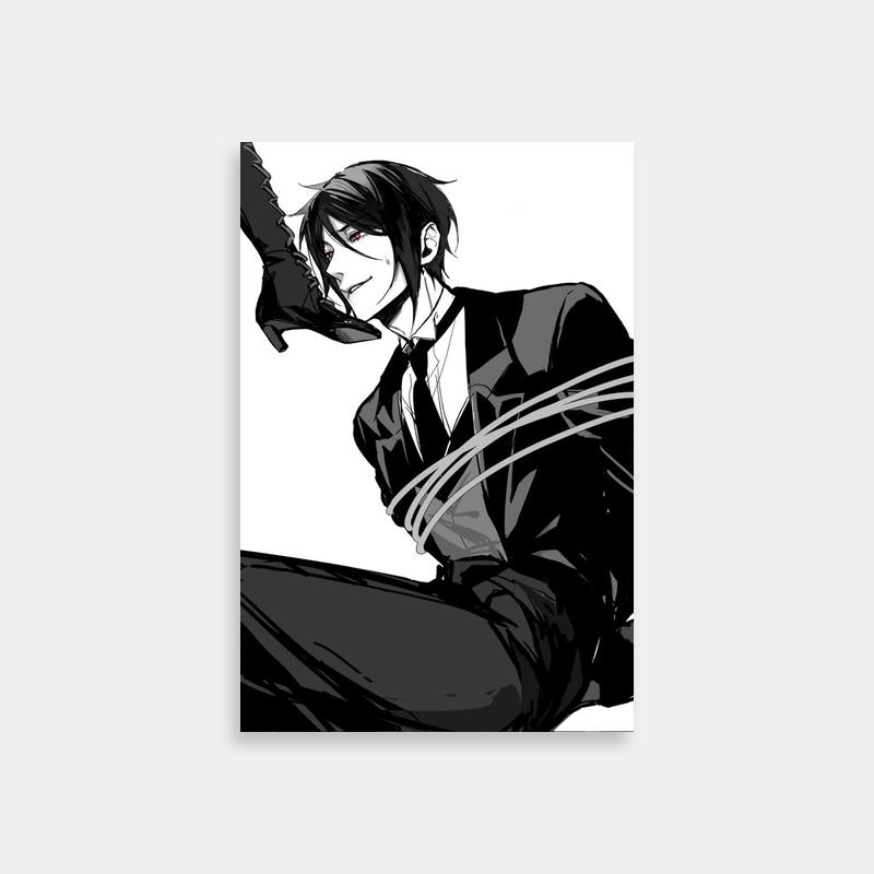 Sebastian Michaelis Black Butler Knife Scene Poster - Anime Wall Art