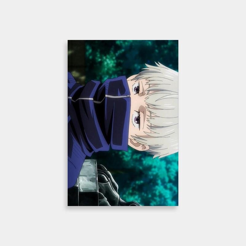 Toge Inumaki Jujutsu Kaisen White Hair Blue Eyes Poster