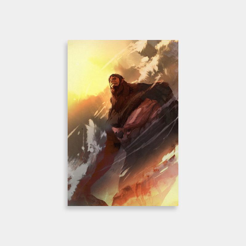 Zeke Yeager Attack on Titan Mountain & Bear Painting