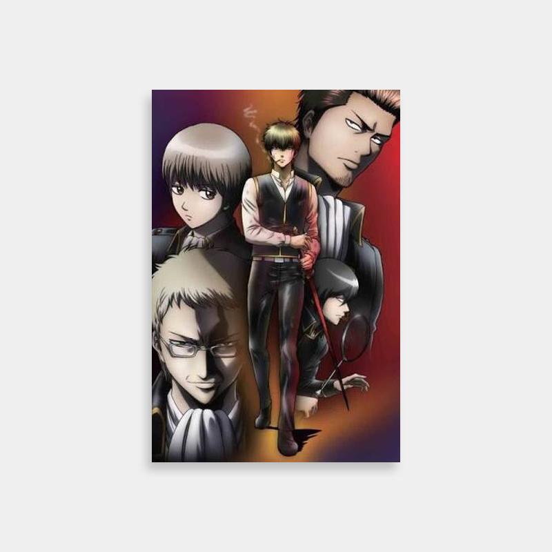 Shinpachi Shimura Gintama Poster - Anime Characters in Red & Purple Background