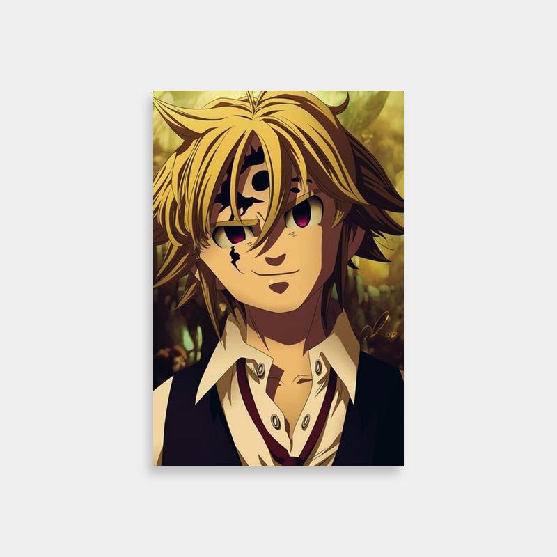 Meliodas Anime Poster - Blonde Hair Character in White Shirt & Tie