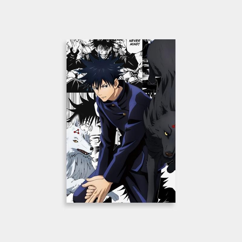 Megumi Fushiguro Jujutsu Kaisen Red Eyes Poster - Intense Anime Art