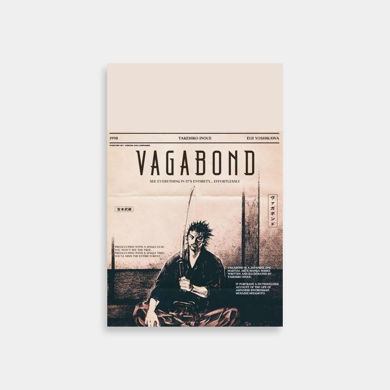 Vagabond Novel Cover Poster - Miyamoto Musashi Art by Yamatiro Oge