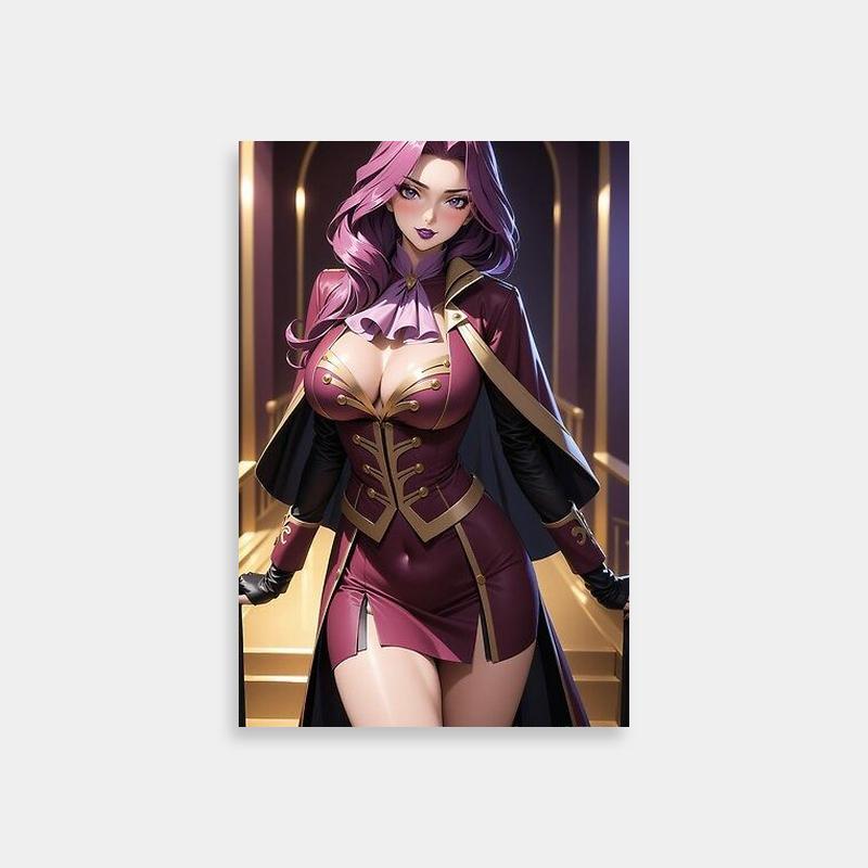 Cornelia li Britannia Code Geass Cosplay Poster - Purple-Haired Character on Stairs