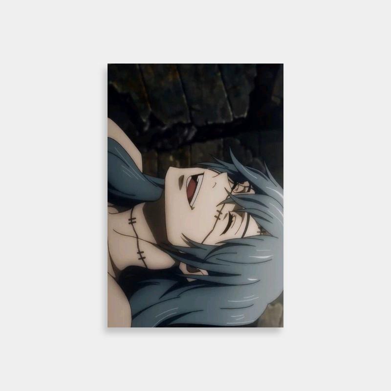 Mahito Jujutsu Kaisen Anime Print - Pierced Blue Haired Character Looking Up