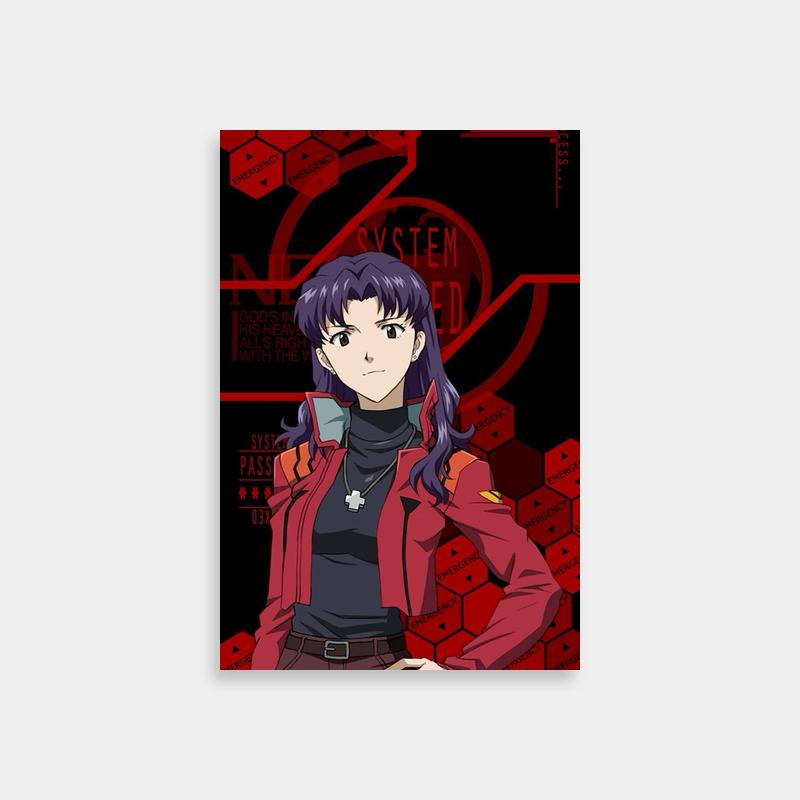 Misato Katsuragi Neon Genesis Evangelion Drinking Tea Poster