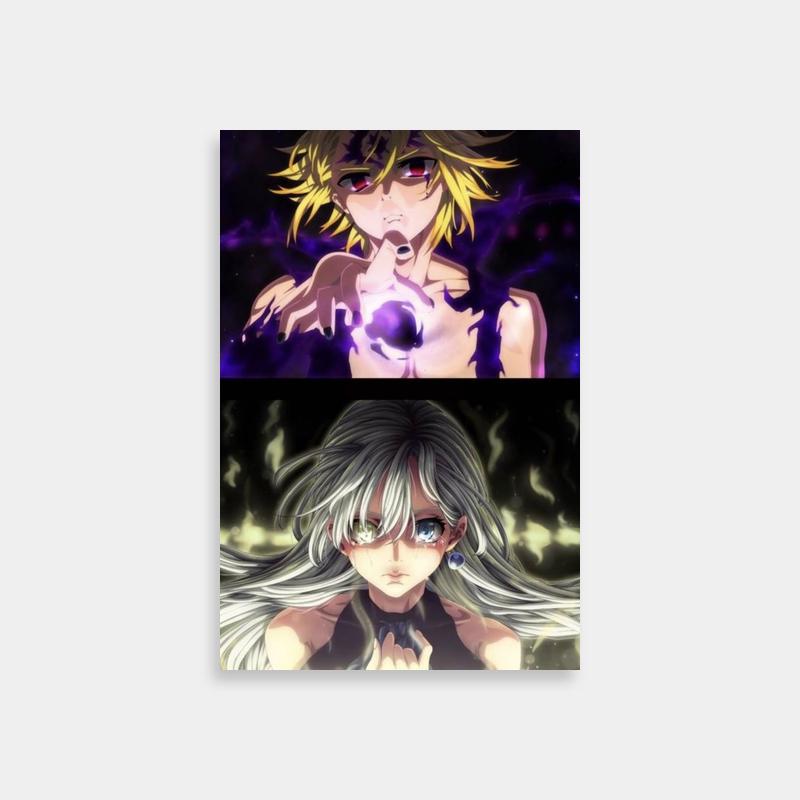 Blonde & Blue-Eyed Anime Duo Poster - Seven Deadly Sins Art
