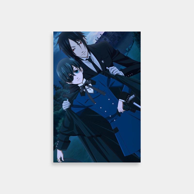Ciel Phantomhive Black Butler Anime Wall Art - Dual Character Sky Scene