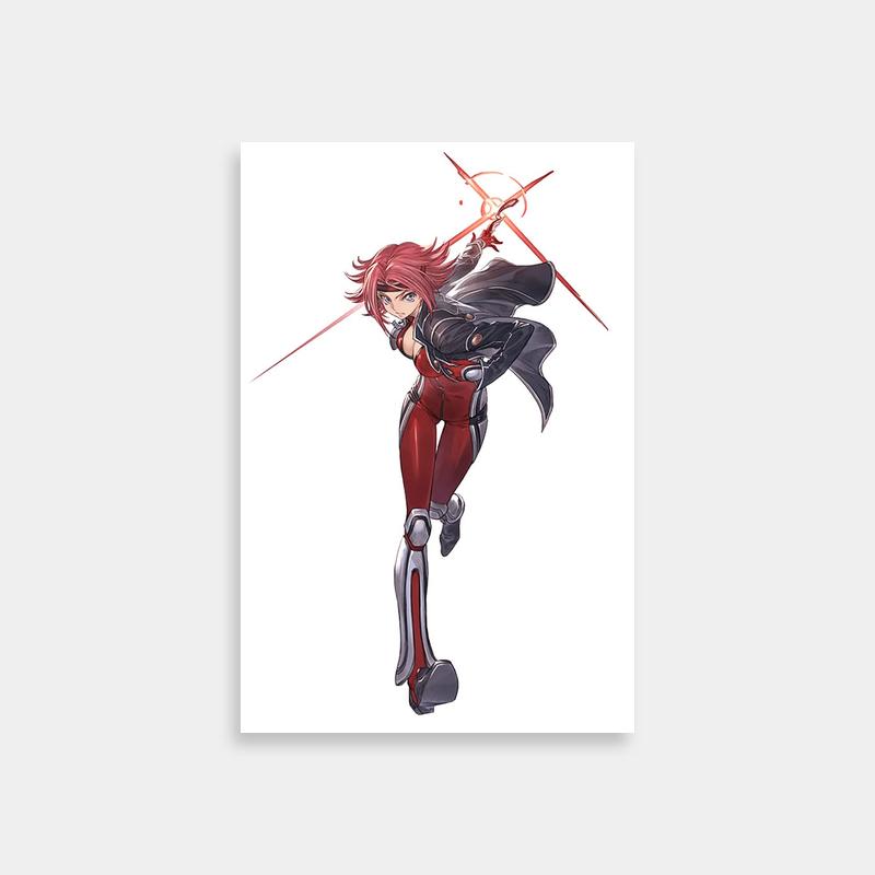 Kallen Kozuki Code Geass Anime Poster - Flying with Two Swords
