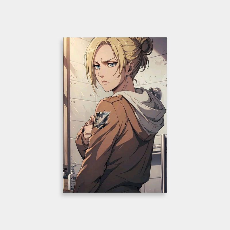Annie Leonhart Attack on Titan Poster - Blonde Character Against Wall