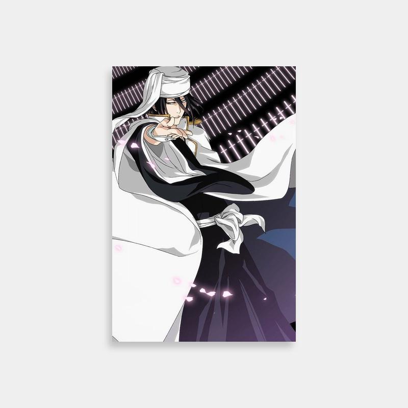Byakuya Kuchiki Bleach Poster - Anime Character Soaring in Sky