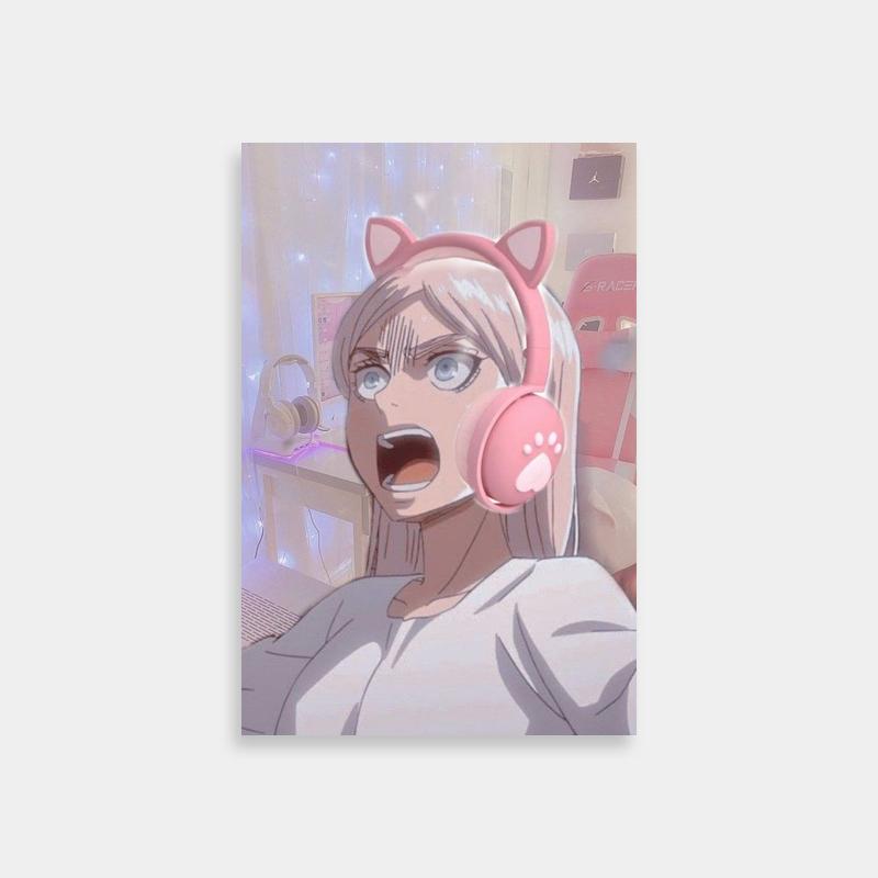 Historia Reiss Attack on Titan Poster - Anime Wall Art with Heads & Cat Ear Muffs