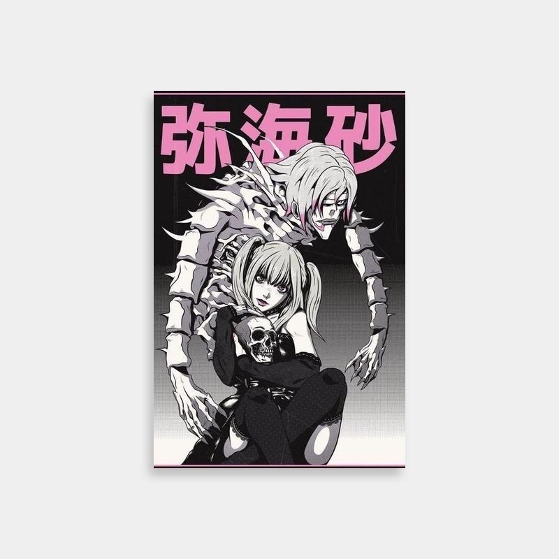 Misa Amane Death Note Anime Poster - Gothic Black & White Art