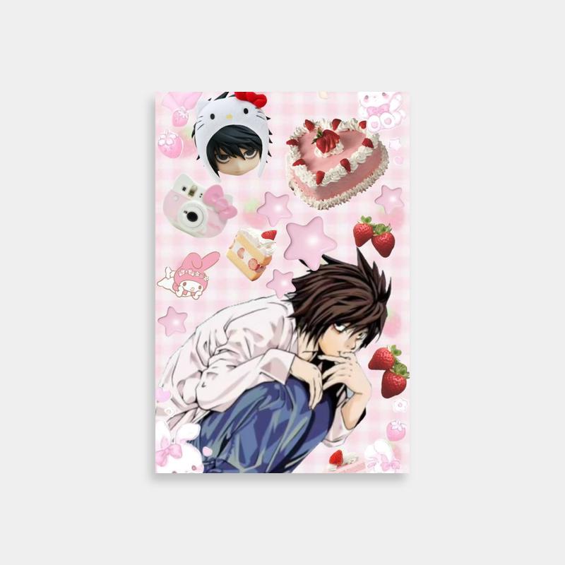 L Lawliet Death Note Food-Themed Anime Poster