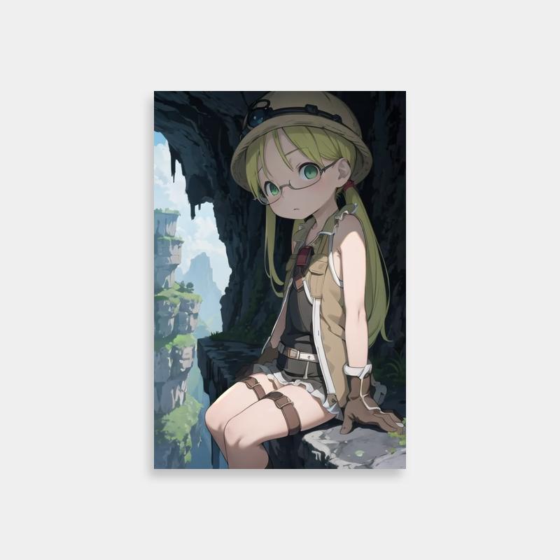 Riko Made in Abyss Adventure Anime Poster - Cliffside Scene