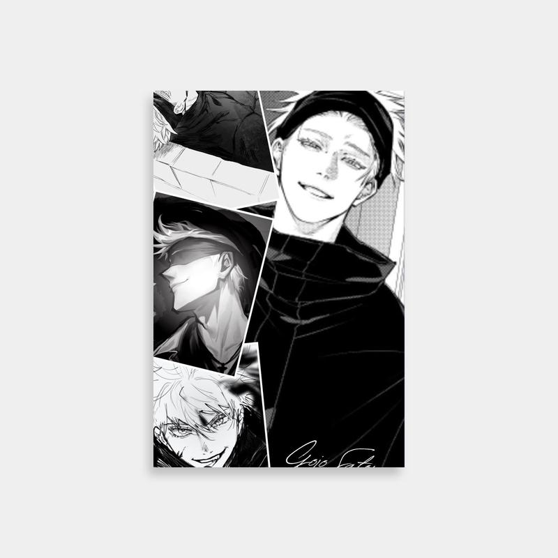 Satoru Gojo Jujutsu Kaisen Black & White Poster - Anime Art