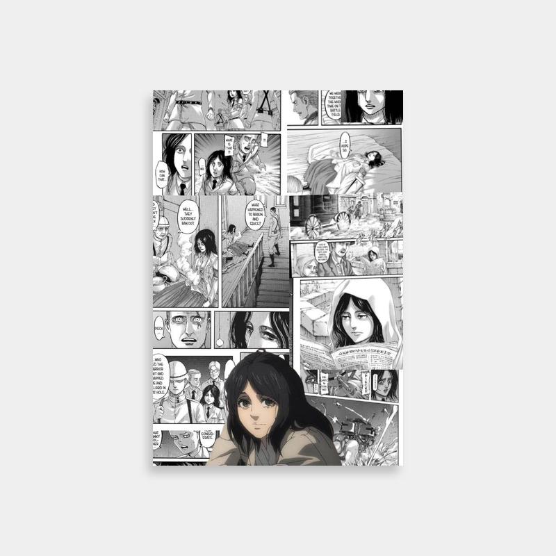 Pieck Finger Attack on Titan Comic Art Print - Dynamic Character Collage