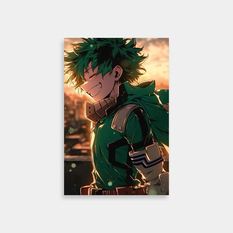 Izuku Midoriya My Hero Academia Poster - Cityscape Hero Art
