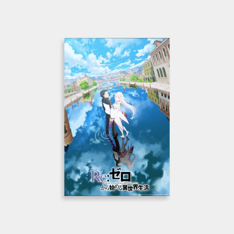Re:Zero Anime Scene Poster - Characters in Water Art