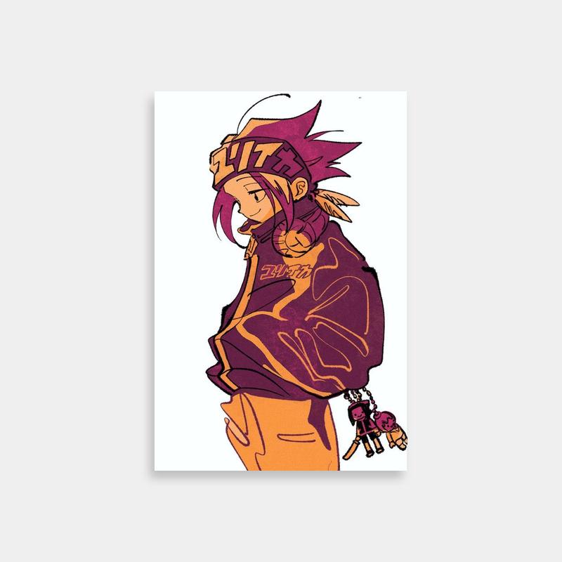 Yoh Asakura Shaman King Poster - Jacket & Keychain Anime Art