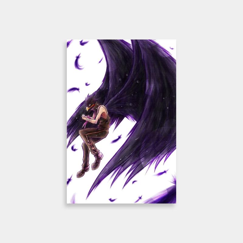 Fumikage Tokoyami My Hero Academia Poster - Anime Character Sitting with Wings