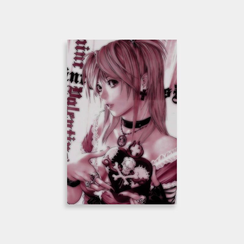 Misa Amane Death Note Anime Poster - Gothic Teddy Bear Art