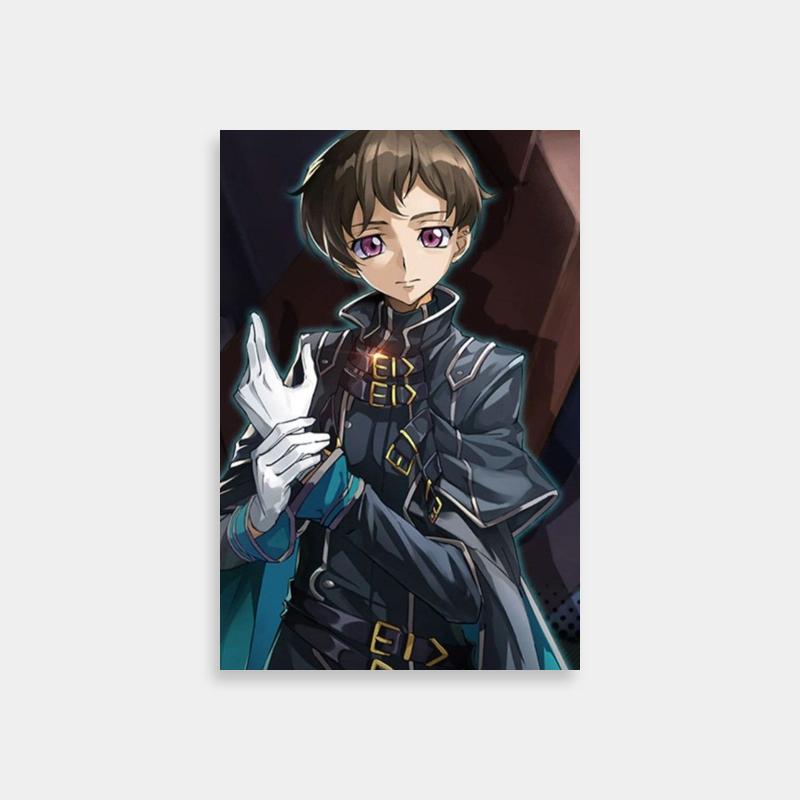 Rolo Lamperouge Code Geass Art Print - Dark-Haired Character with Purple Eyes