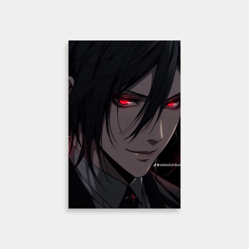 Sebastian Michaelis Black Butler Poster - Red Eyes & Dark Background