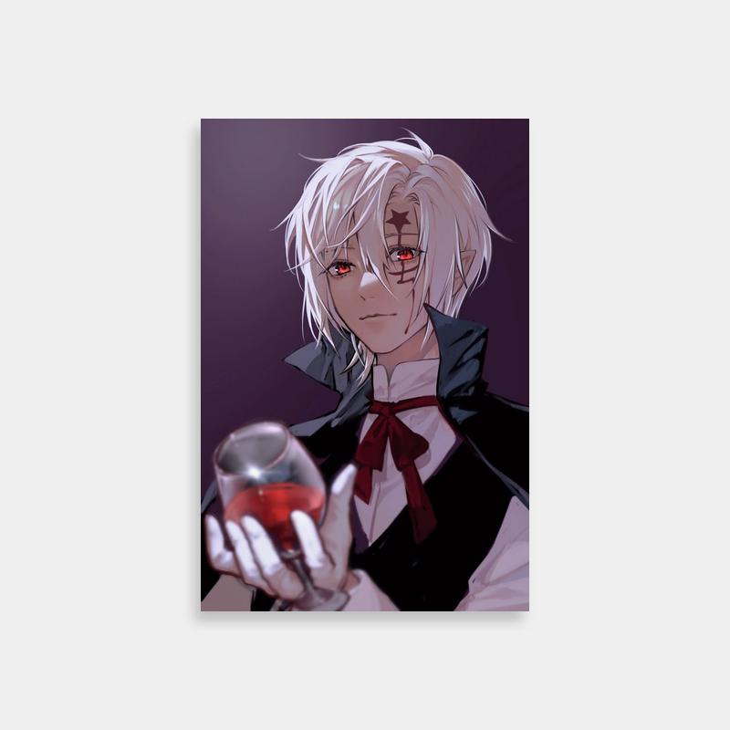 Allen Walker D.Gray-man Anime Poster - Gothic Wine Glass Art