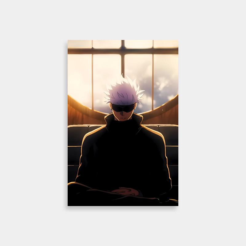 Satoru Gojo Jujutsu Kaisen Poster - Anime Character Sitting by Window