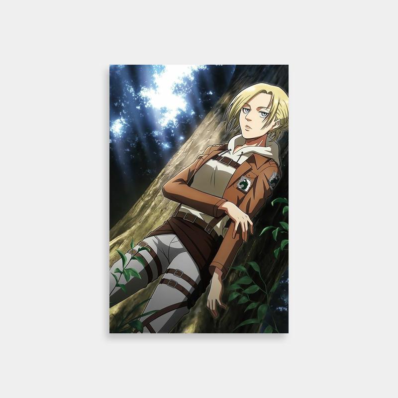 Annie Leonhart Attack on Titan Wall Art - Forest Scene with Blonde Warrior