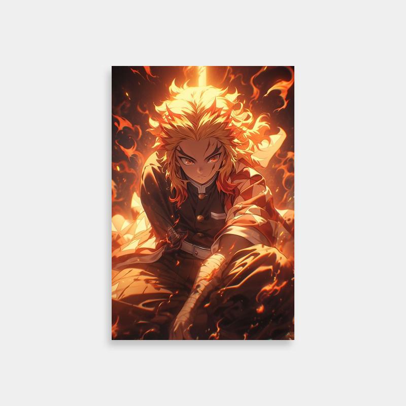 Rengoku Kyojuro Demon Slayer Wall Art - Fiery Anime Poster