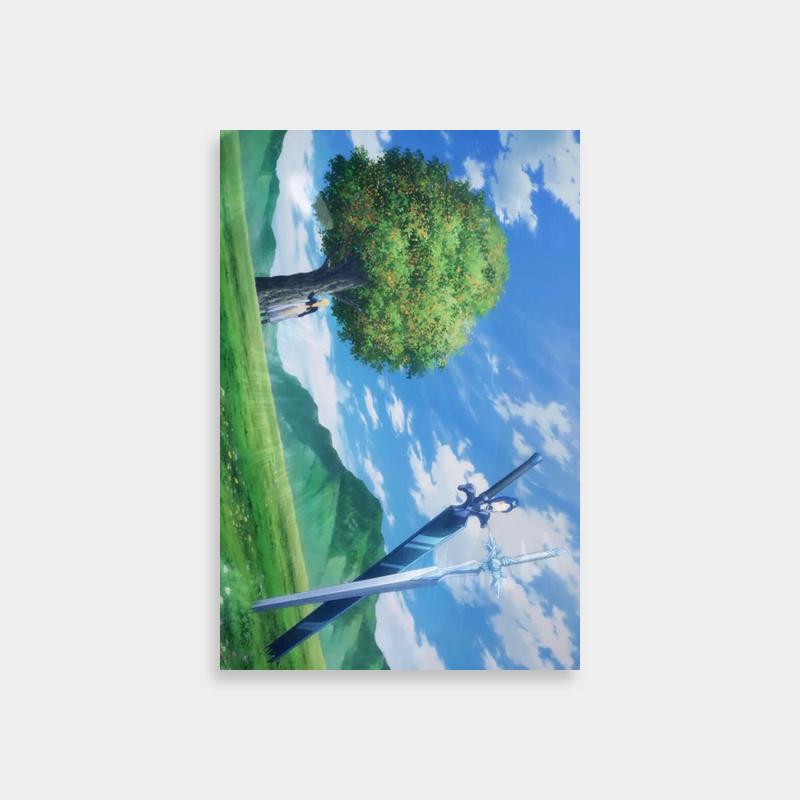 Leafa Sword Art Online Sci-Fi Anime Poster - Tree Scene with Characters