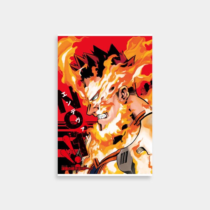 Endeavor My Hero Academia Fire Face & End Game Poster