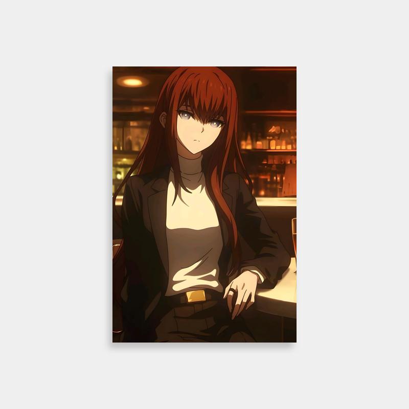 Kurisu Makise Red Hair Anime Poster - Steins;Gate Art