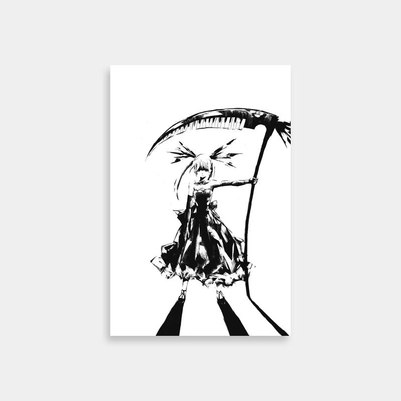 Maka Albarn Soul Eater Art Print - Black and White Drawing with Umbrella