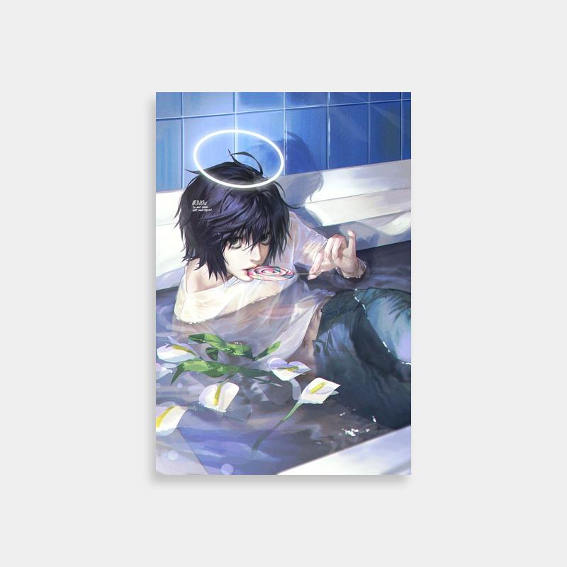 Near Death Note Bath Scene Art Print - Ethereal Anime Poster