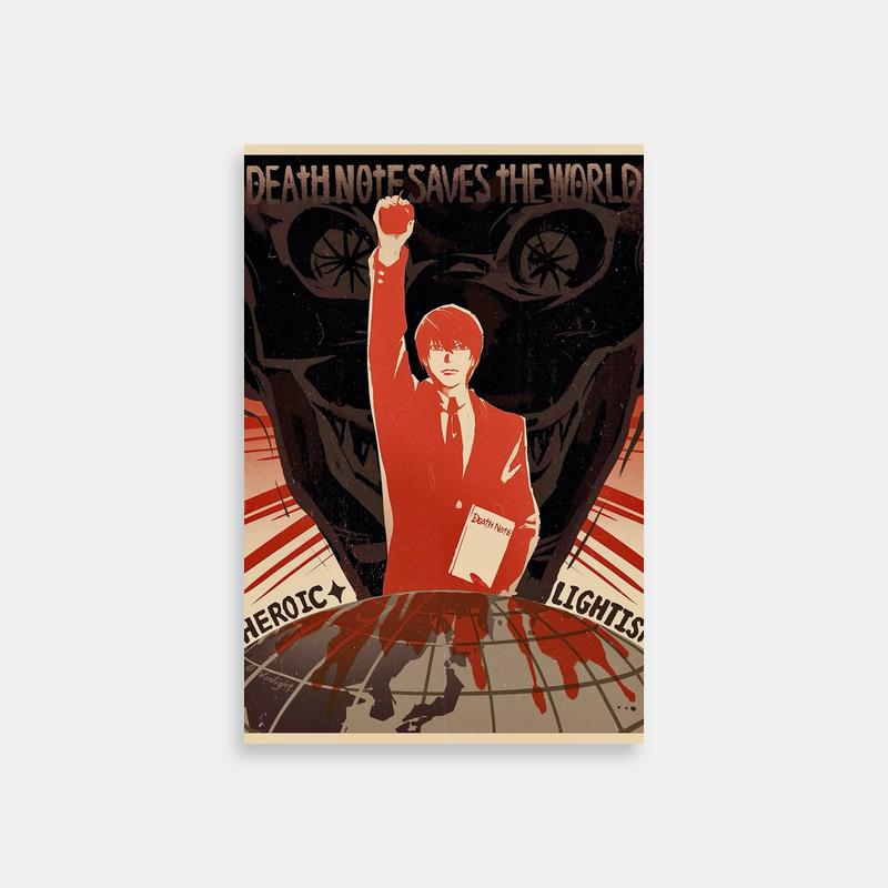 Light Yagami Death Note Wall Art - Man in Suit Holding Up Fist