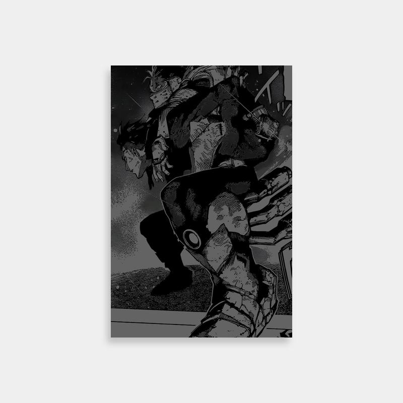 Tenya Iida My Hero Academia Skateboard Art - Black & White Anime Poster